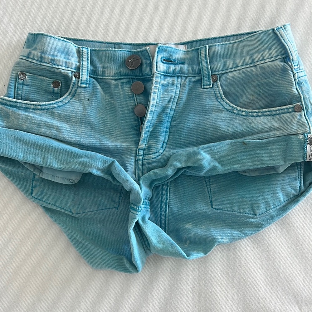 One teaspoon shorts in teal